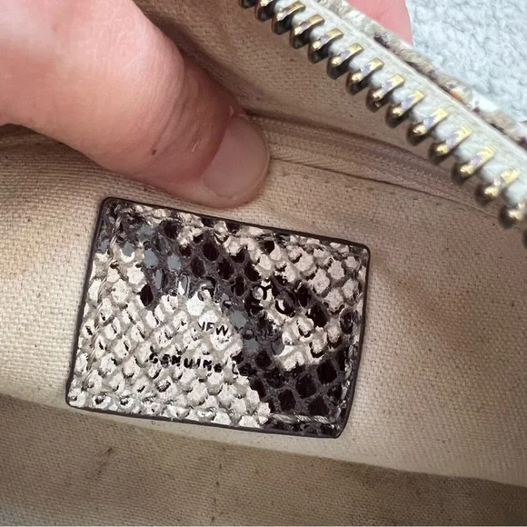 Margot New York Molly Crossbody Leather Bag Snake Skin Print - Picture 11 of 14